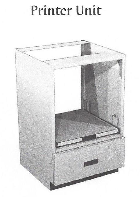 Printer Unit with sliding shelf